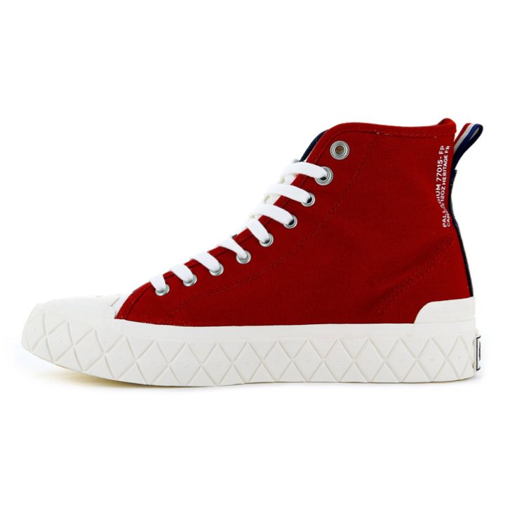 Palladium Palla Ace Canvas High Tops Men's Sneakers Navy / Red | UK A289-EWK